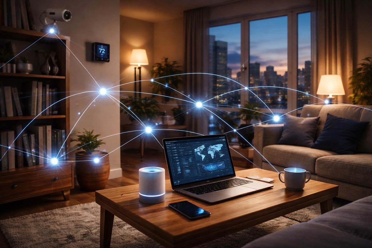 Decentralized smart home infrastructure connecting IoT devices through a peer-to-peer network